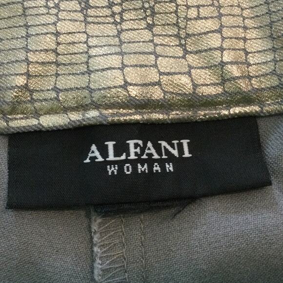 Alfani Woman Metallic Croc Dress Pants Button Fly NWOT - Picture 7 of 7